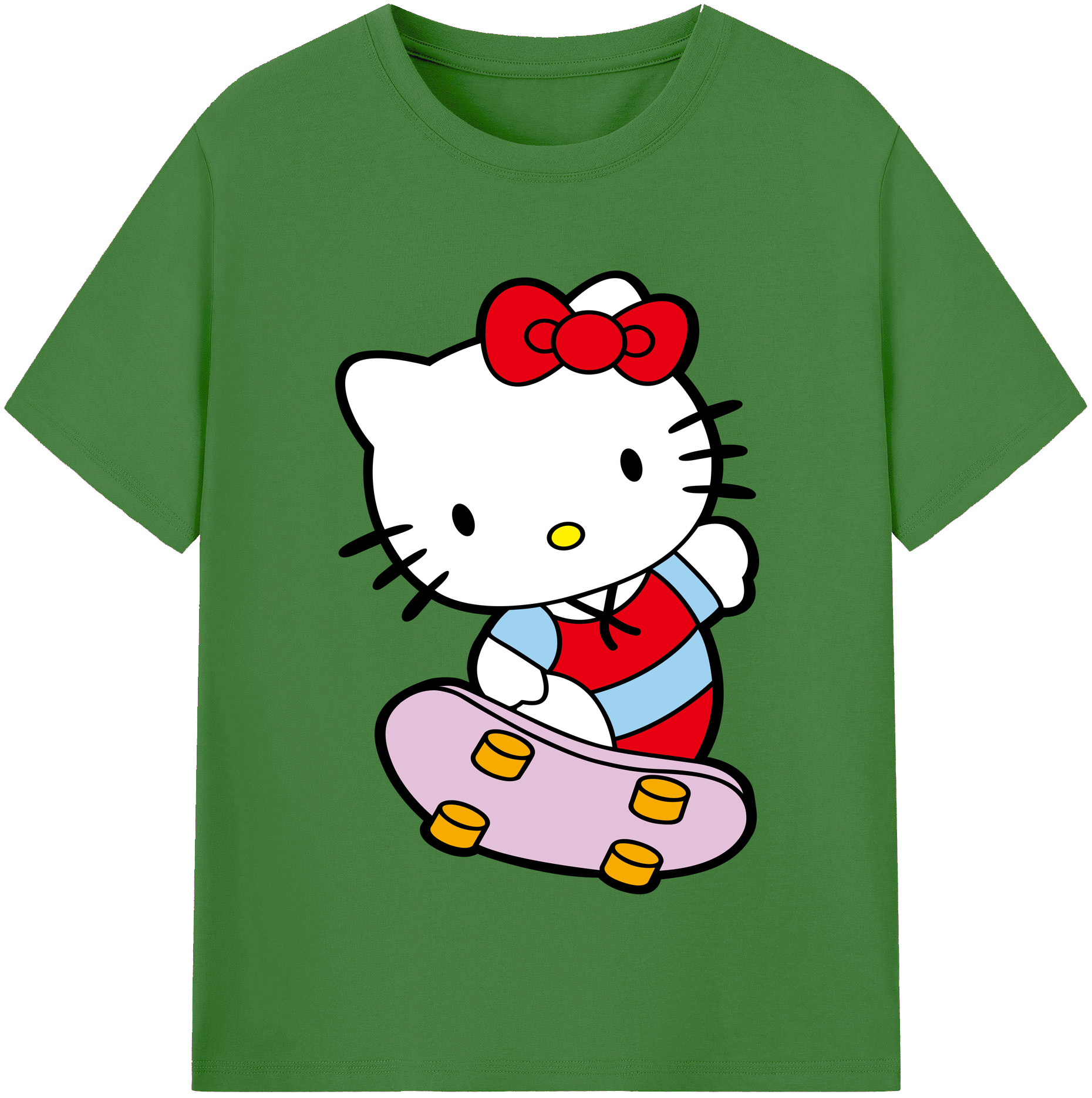 （画像用） Hello Kitty ハローキティ レディースカジュアルプリントTシャツ（綿100％）